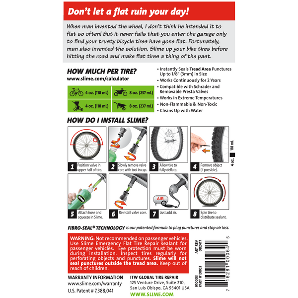 Slime Tube Sealant 8 oz – Flat Tire Repair Protection - Dunes 2 Dezert SXS