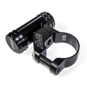 Universal billet aluminum dual helmet hose dock mount for UTVs with secure black anodized finish and dual pumper hose support