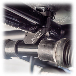 Universal billet aluminum dual helmet hose dock mount for UTVs with secure black anodized finish and dual pumper hose support