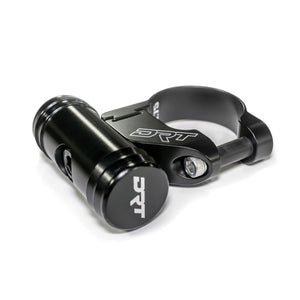 Universal billet aluminum dual helmet hose dock mount for UTVs with secure black anodized finish and dual pumper hose support
