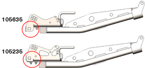 KFI UTV plow cradle compared with the old-style cradle on a push tube