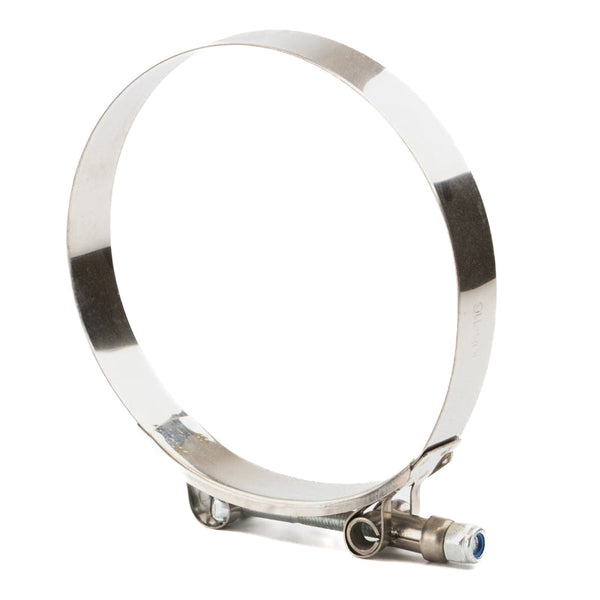 RPM Replacement T-Bolt Clamps made from 304 stainless steel, size-stamped, high-strength for turbo, intake, and silicone hose applications.