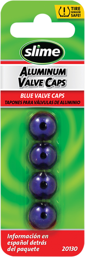 SLIME Valve Stem Caps - Blue - 4 Pack 20130