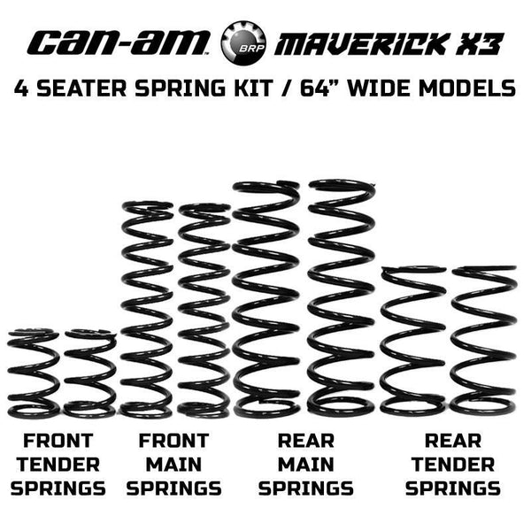 ZBROZ Stage 1 Dual Rate Spring Kit for Can-Am Maverick X3 MAX 64” – Smoother ride, added height, better load handling