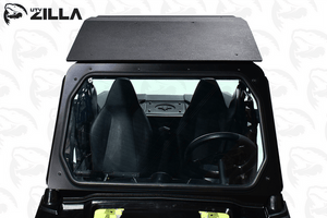 UTVZILLA RZR 170 full glass windshield with black powder-coated aluminum frame and DOT-certified safety glass