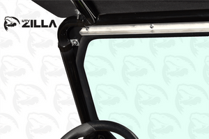 UTVZILLA RZR 170 full glass windshield with black powder-coated aluminum frame and DOT-certified safety glass