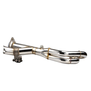 RPM RZR XP1000 2.5" E-Valve Captain’s Choice side dump exhaust with polished stainless finish and fishtail tip, 2018–2023
