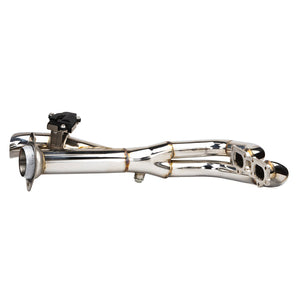 RPM RZR XP1000 2.5" E-Valve Captain’s Choice side dump exhaust with polished stainless finish and fishtail tip, 2018–2023