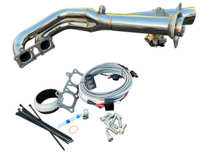 RPM RZR XP1000 2.5" E-Valve Captain’s Choice side dump exhaust with polished stainless finish and fishtail tip, 2018–2023