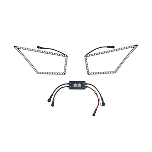 5150 Kawasaki KRX 187 lighting kit, pair of 187 halo frames for Kawasaki KRX with leads on white background