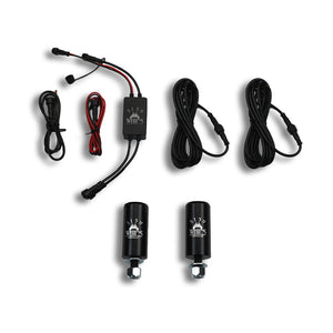 5150 187 Platinum LED whip pair, 187 whip pair components: controller, leads and power wires