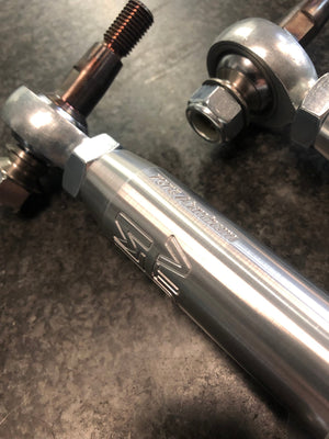 LM UTV Polaris RZR Turbo S Tie Rods 72" Heim, complete kit in machine finish