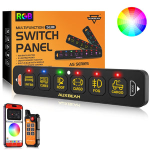 AuxBeam AS Series RGB 4/6 Gang Slim Switch Panel - Dunes 2 Dezert SXS