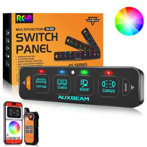 AuxBeam AS Series RGB 4/6 Gang Slim Switch Panel - Dunes 2 Dezert SXS