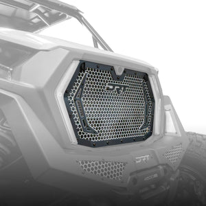 DRT Motorsports aluminum front grille installed on a 2026 Polaris RZR XP