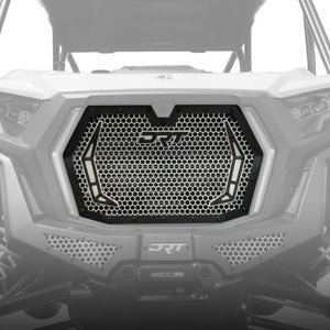 DRT 2026+ RZR XP / XP S aluminum front grille with clear anodized mesh and fang accent trim