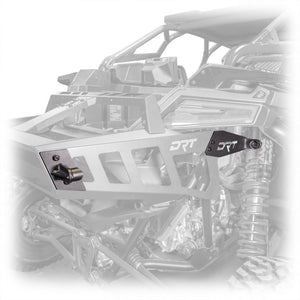 Heavy-duty jack holder kit for Polaris RZR Pro R Desert Runner Tire Carrier by DRT Motorsports, powder-coated steel mount system