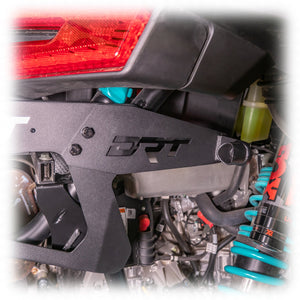 Heavy-duty jack holder kit for Polaris RZR Pro R Desert Runner Tire Carrier by DRT Motorsports, powder-coated steel mount system