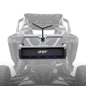 DRT Desert Runner fixed tire carrier rear view with chase light mount on Polaris RZR