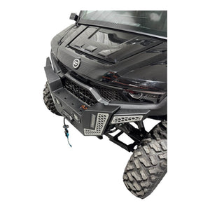 Heavy duty CF Moto UForce U10 front bumper by AJK Offroad, showcasing durable steel construction and rugged design for off-road protection.