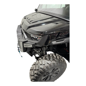 Heavy-duty front bumper for CF Moto UForce U10 by AJK Offroad, featuring durable steel construction and off-road protection.