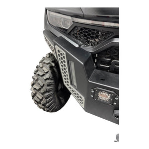 CF Moto UForce U10 heavy-duty front bumper by AJK Offroad, rugged metal construction with mounting points and protective design.