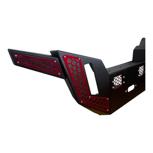 Heavy-duty CF Moto UForce U10 front bumper by AJK Offroad, showcasing robust metal construction and mounting points for off-road protection.