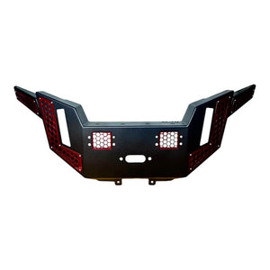Heavy-duty front bumper for CF Moto UForce U10 by AJK Offroad, showcasing durable steel construction and rugged design.
