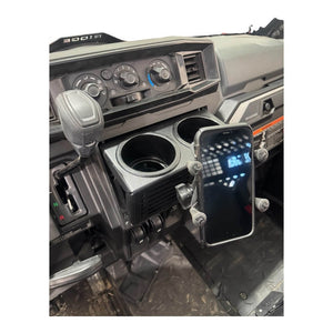 AJK Offroad Kawasaki Ridge dash mount detail of mild-texture black powder coat