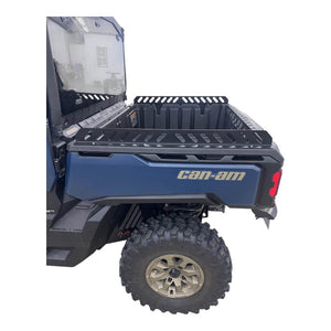 Can-Am Defender bed rails by AJK Offroad adding tie-down points on the bed rail
