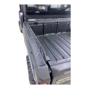 AJK Offroad Can-Am Defender bed rail installed on 4-seat model, angle view