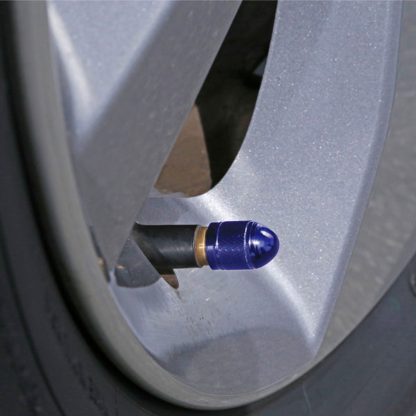 Blue Anodized Tire Valve Caps – 4 Pack - Dunes 2 Dezert SXS