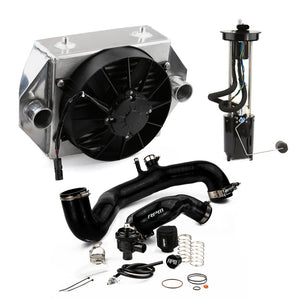 RPM 120HP to 170+HP upgrade kit for 2017–2019 Can-Am X3. Includes intercooler, fuel pump, silicone charge tubes, and BOV support.