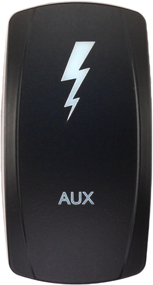 Aux Power Contura V Rocker Switch Cover fits XTC, sPod, Daystar switch bodies – rocker only, dimensions 1.92″ x 1.020″