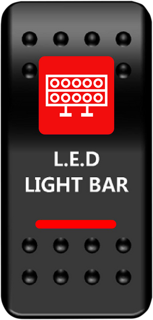 MOOSE OFFROAD Rocker Switch - Lightbar - Red LLB-PWR-R