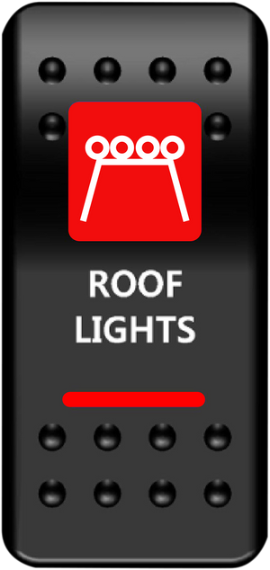 MOOSE OFFROAD Rocker Switch - Roof Light - Red RFL-PWR-R