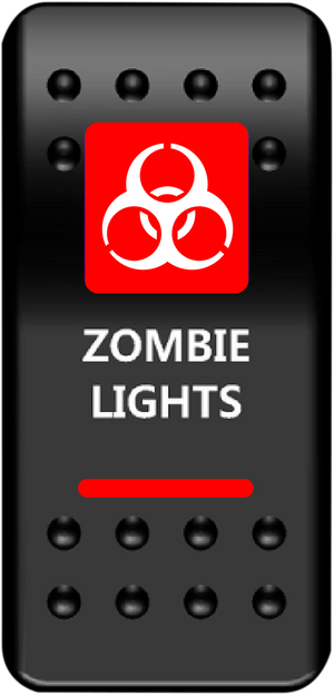 MOOSE OFFROAD Rocker Switch - Zombie Lights - Red ZMB-PWR-R