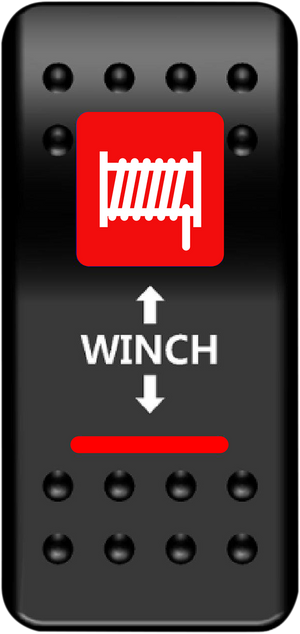 MOOSE OFFROAD Rocker Switch -Winch - Red WN-I-O-R