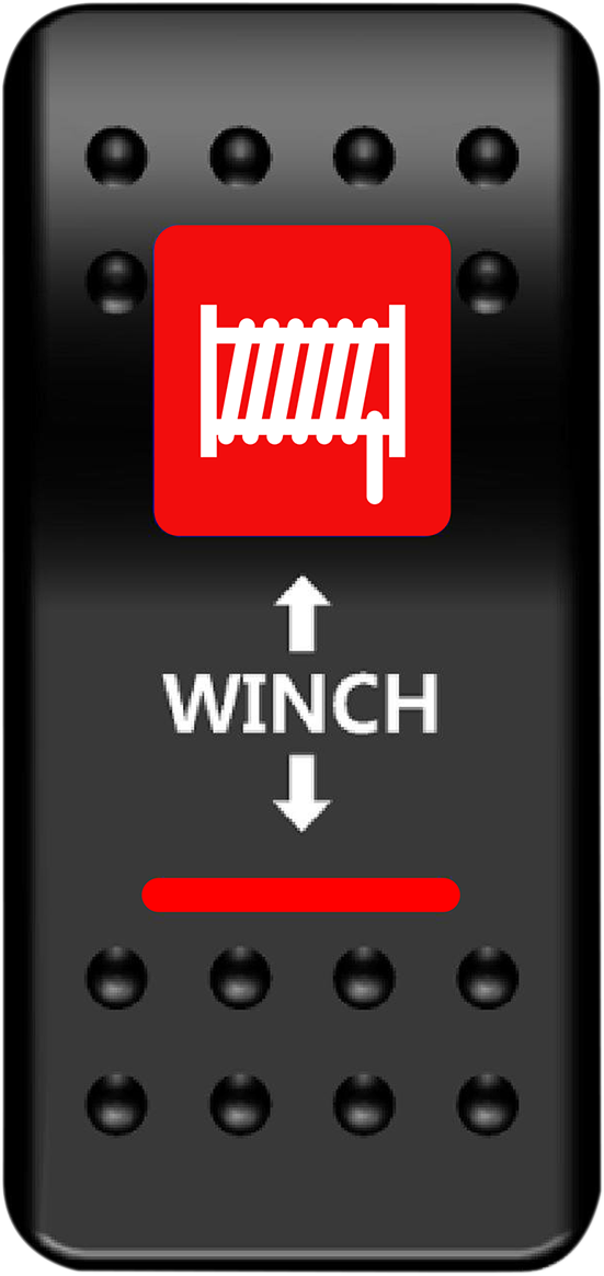 MOOSE OFFROAD Rocker Switch -Winch - Red WN-I-O-R