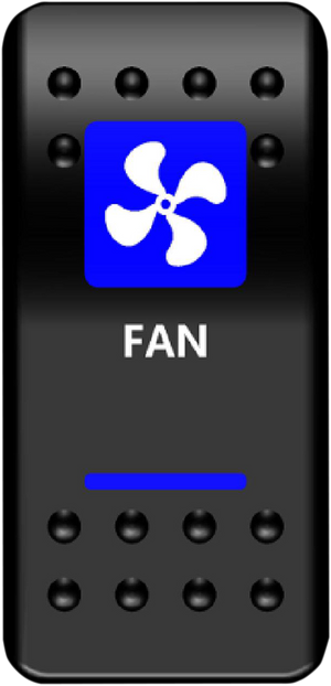 MOOSE OFFROAD Rocker Switch - Fan - Blue FAN-PWR