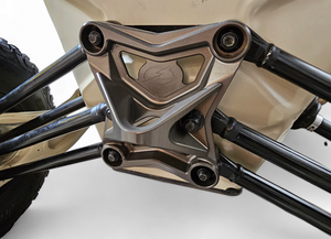 Elektric Off Road gun metal 6-bolt billet radius rod plate with tow hook for Can-Am Maverick X3