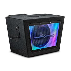DS18 Polaris RZR 10in Subwoofer Enclosure w/EXL-X10.2D Subwoofer- Black Finish- Acrylic Window- LED