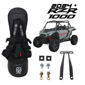 UTV Mountain Accessories RZR 1000 2-Seat front bump seat for 2024-2025 models, with padded cushioning and seatbelt openings.