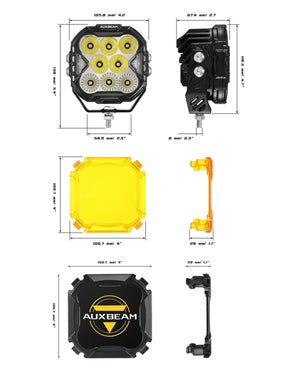 CUBE-Z 4” Combo LED Pod Lights with DRL & Turn Signal - Dunes 2 Dezert SXS