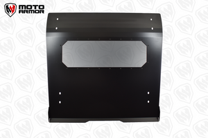 Black aluminum roof with sunroof and rear spoiler for Polaris RZR PRO XP 2 and Turbo R 2 seat UTV, includes hardware and low-profile fit
