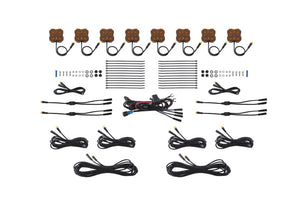 Diode Dynamics Stage Series Single Color LED Rock Light - Amber M8 (8-pack)