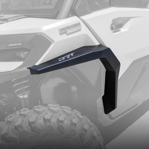 DRT Motorsports aluminum fender set installed on a 2026 Can-Am Defender MAX HD11