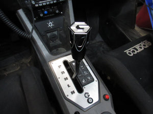 Polaris Pro R Turbo R billet shift knob by Geiser Performance, sleek metallic shifter for off-road vehicles.