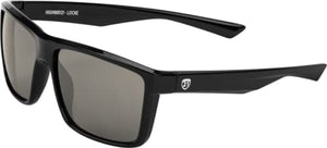 Locke motorcycle sunglasses with polycarbonate lenses and hydrophobic, oleophobic coatings for clear, safe riding
