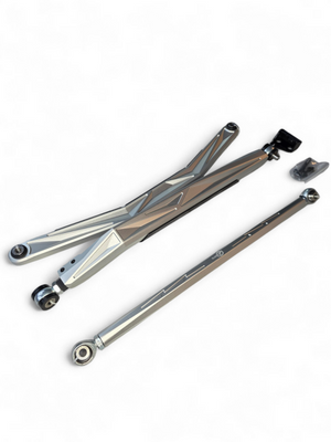 Elektric Off Road clear anodized high clearance radius rods for Can-Am Maverick R